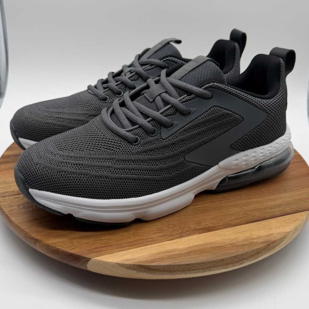 Jerko QX01M Men's 8 1/2 Dark Grey Knit Mesh Athletic Running Shoes Sneakers